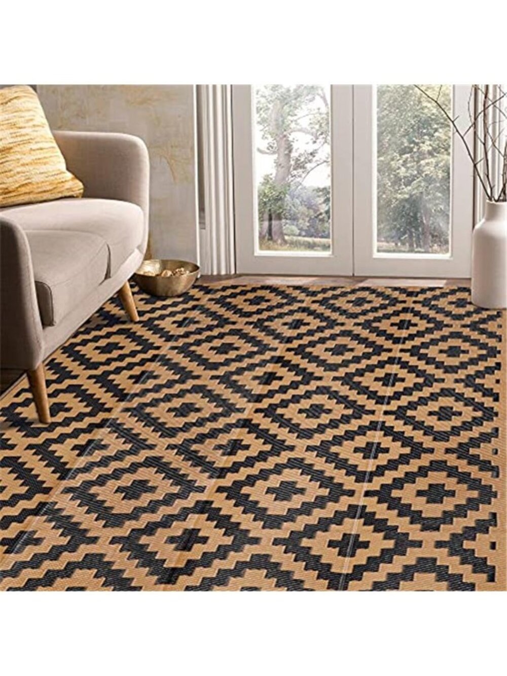 Reversible Mats, Plastic Straw Rug, Modern Area Rug, Large Floor Mat and Rug